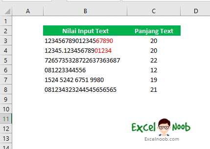 Text bisa menyimpan lebih dari 15 digit di Excel