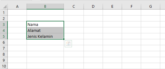 Blok Range Titik Dua Excel